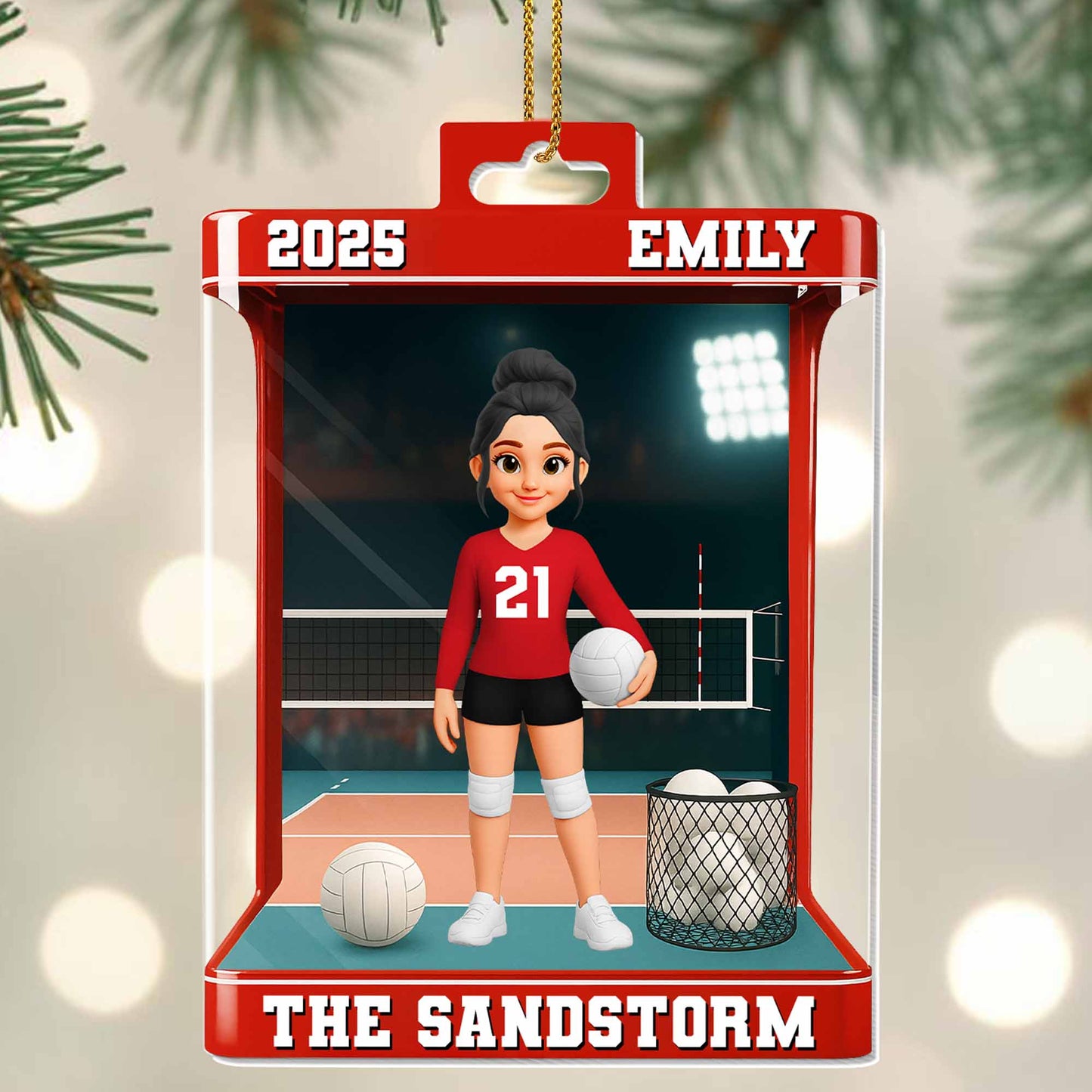 Personalized volleyball player acrylic ornament custom gift for female athletes and team players image 6