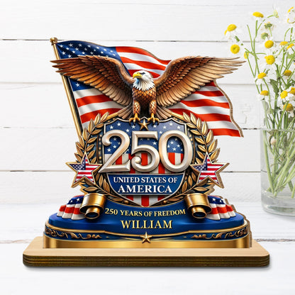 Patriotic Wooden Plaque personalization view for Dad