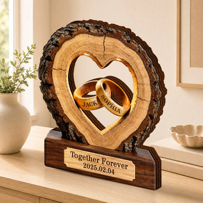 Together Forever Personalized Wooden Block - Custom Keepsake for Couples’ Anniversary