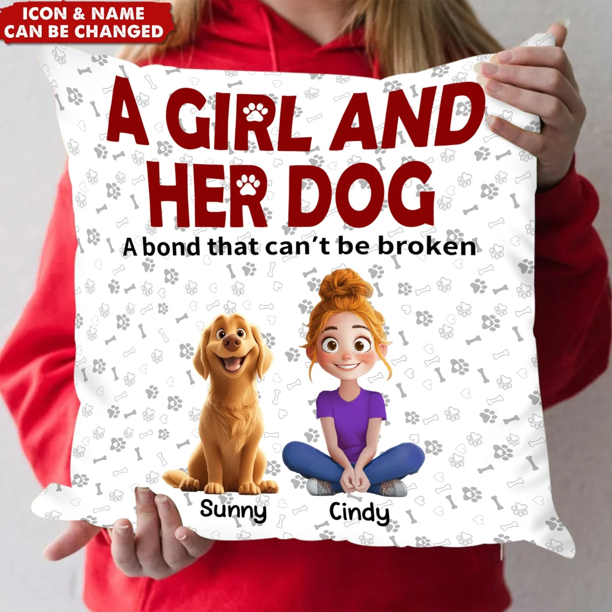 A Girl & Her Dog Unbreakable Bond - Personalized Pillow for Dog Lovers Gift