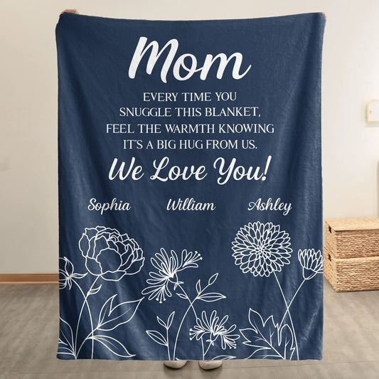 Feel The Warmth Big Hug Personalized Blanket - Custom Keepsake for Mom