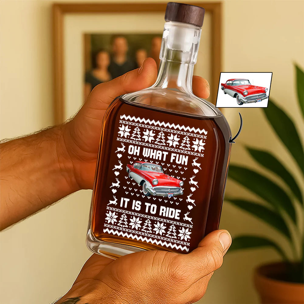 Tumbler material and size view - Custom Car Photo Whiskey Bottle