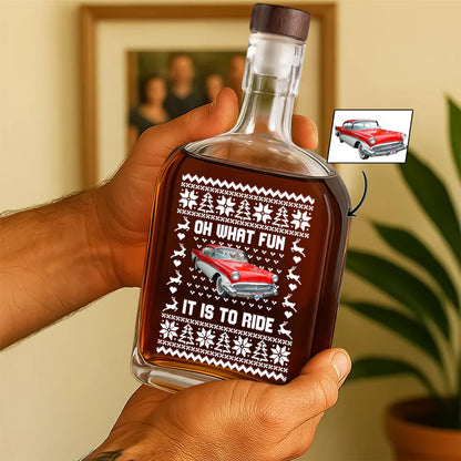 Tumbler material and size view - Custom Car Photo Whiskey Bottle
