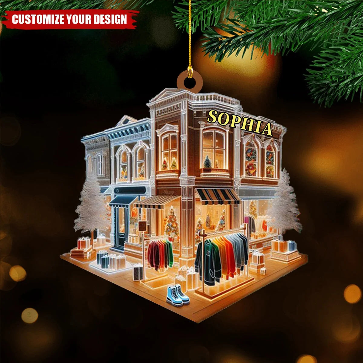 Custom Boutique Clothing Store Christmas Ornament - Personalized Holiday Keepsake Gift for Best Friends