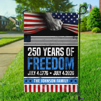 Custom 250 Years Of Freedom Garden Flag for Family with personalized design details for meaningful gifting image 7