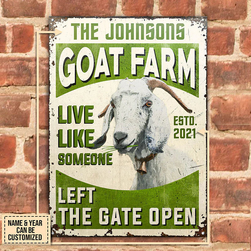Custom Goat Metal Sign personalization view for Dad