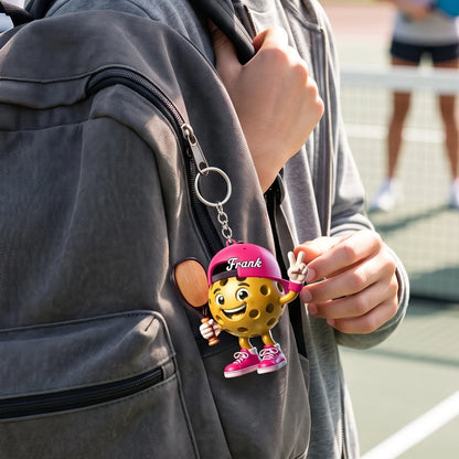 Victory Mascot Personalized Pickleball Acrylic Keychain - Custom Bag Charm for Pickleball Lovers