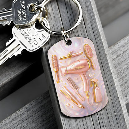 Personalized Hairstylist Keychain personalization view for Wife
