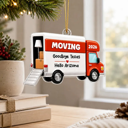 Moving Van Personalized Acrylic Ornament - New Home Keepsake