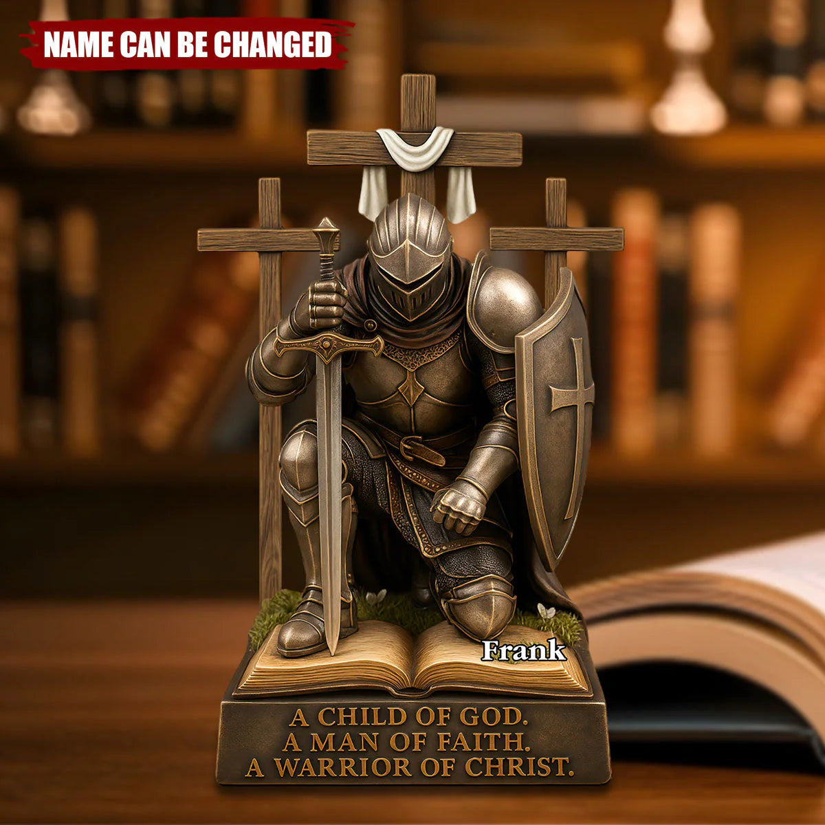 Personalized Armor Of God Plaque for Dad with personalized design details for meaningful gifting