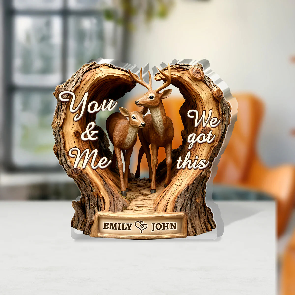 Personalized Couple Heart Acrylic Plaque personalization view for Wife
