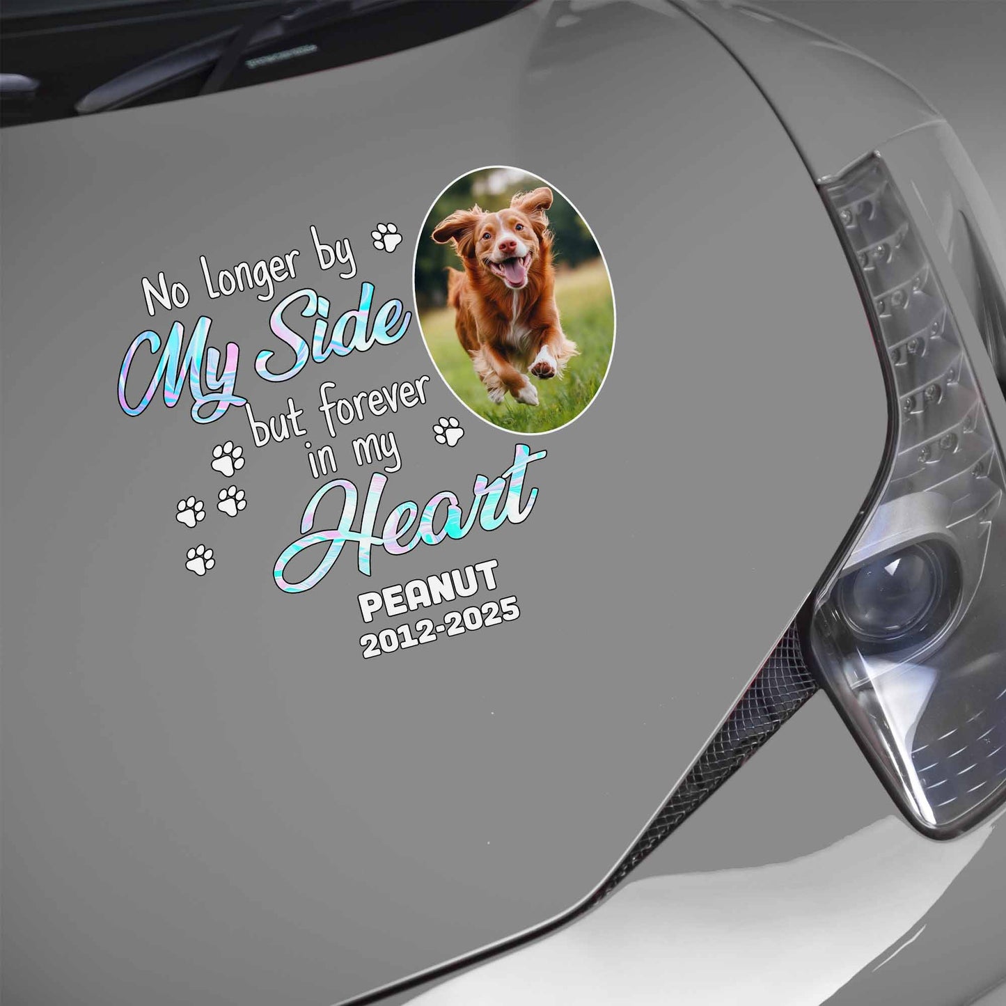 Personalized pet memorial decal with custom dog photo print and pet name for car window image 6