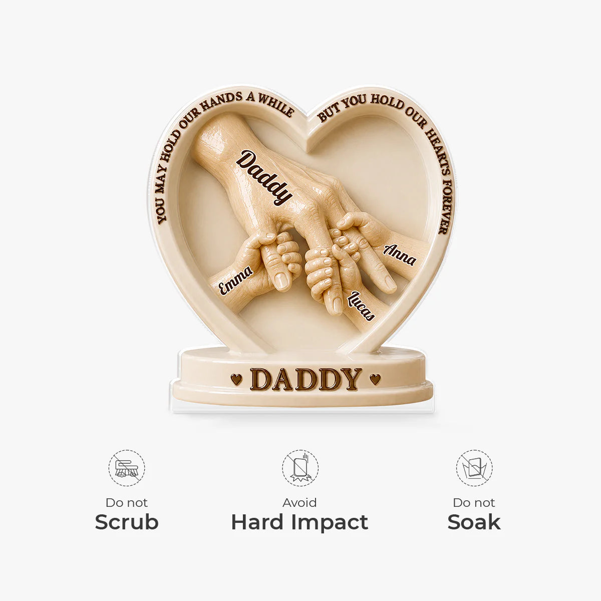 Plaque material and size view - Personalized Dad Acrylic Plaque