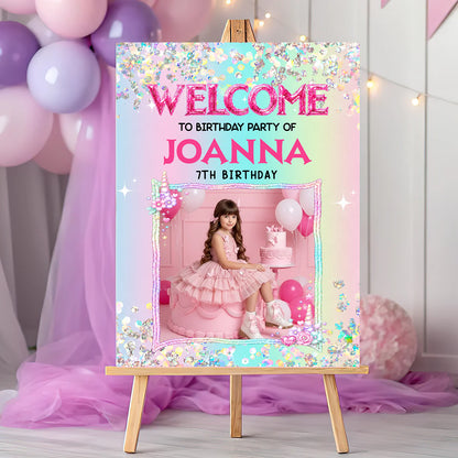 Custom Birthday Welcome Sign for Daughter/Granddaughter with personalized design details for meaningful gifting