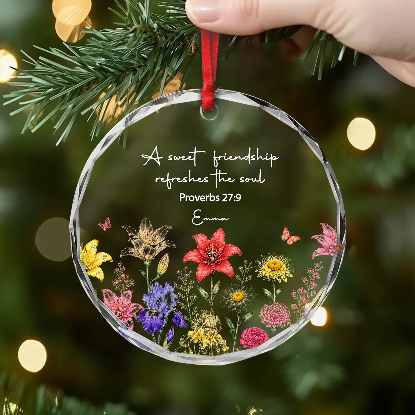 A Sweet Friendship Refreshes The Soul - Personalized Glass Ornament Gift for Best Friends