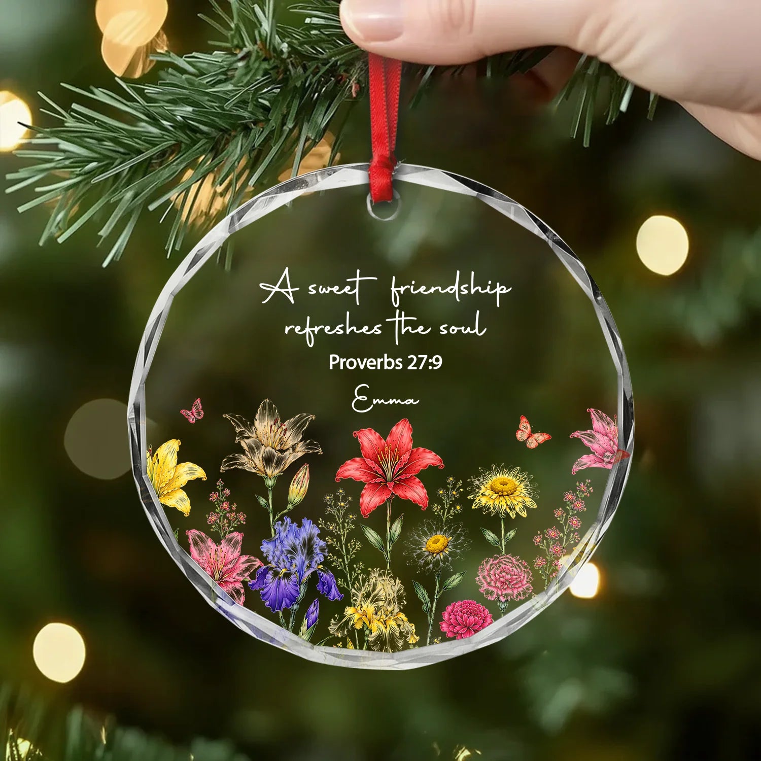 A Sweet Friendship Refreshes The Soul - Personalized Glass Ornament Gift for Best Friends