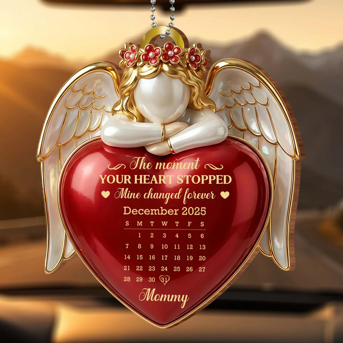 The Moment Your Heart Stopped, Angel Heart Calendar Ornament