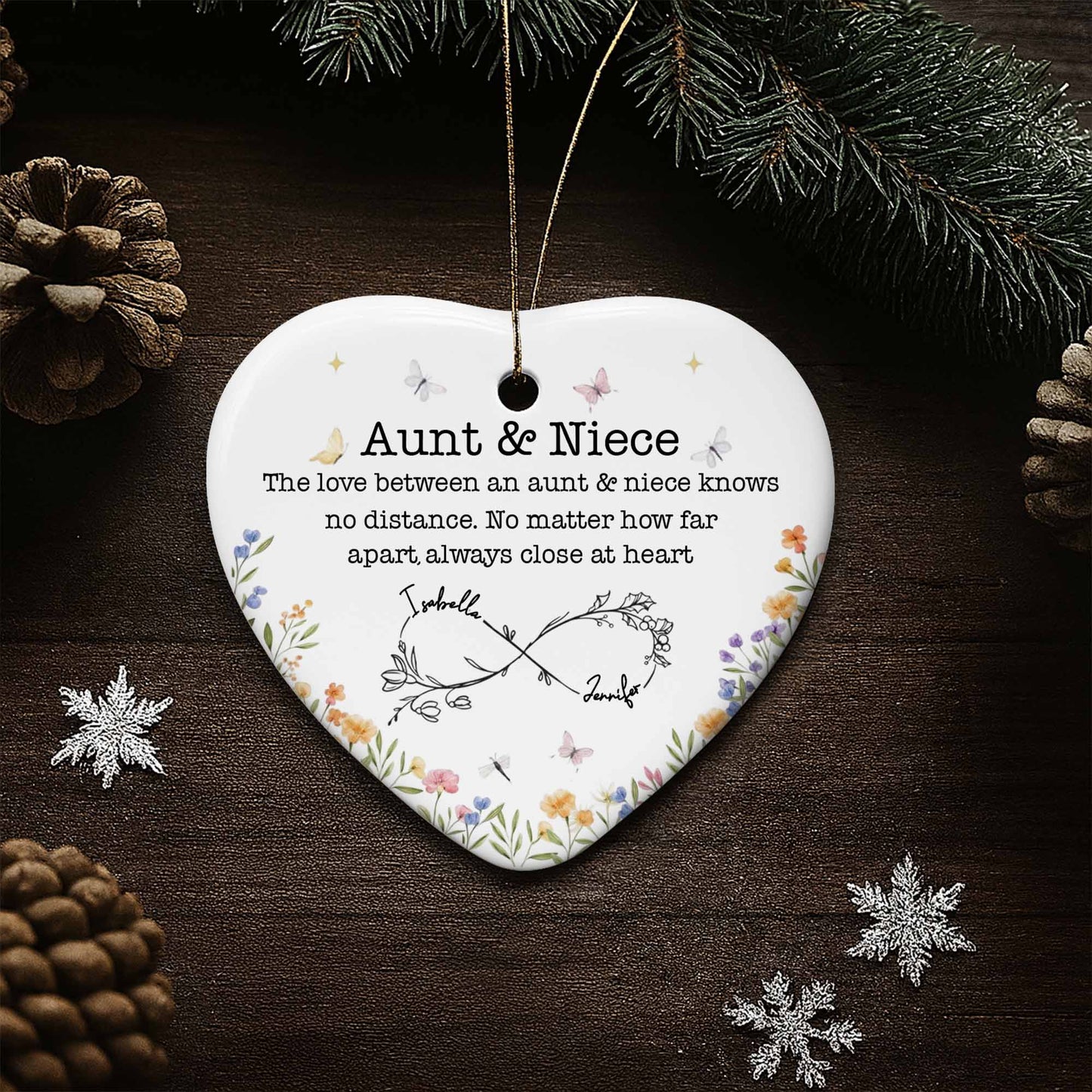 The Love Between An Aunt & Niece, Flowers And Hearts