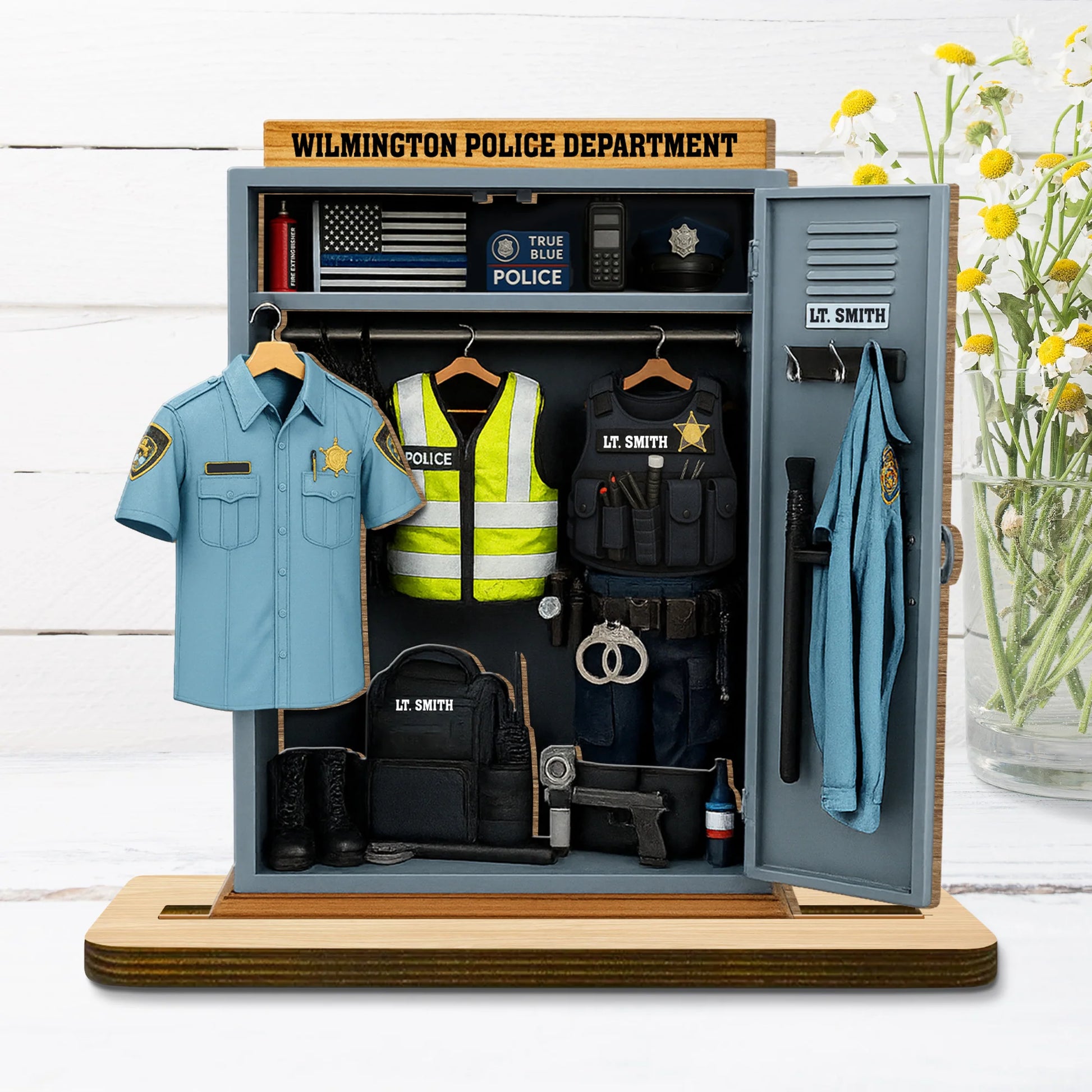 Personalized Police Retirement Gift for Dad with personalized design details for meaningful gifting image 7