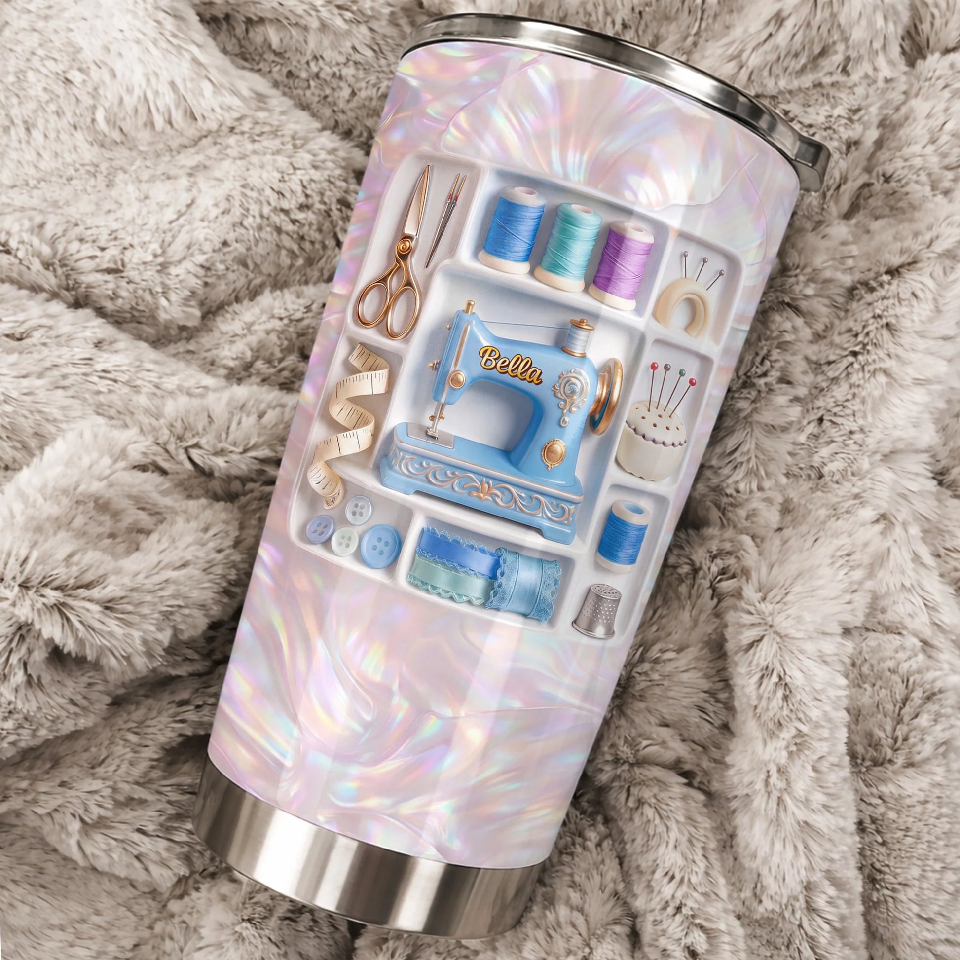 Personalized Sewing Tumbler 20Oz for Mom with personalized design details for meaningful gifting image 8
