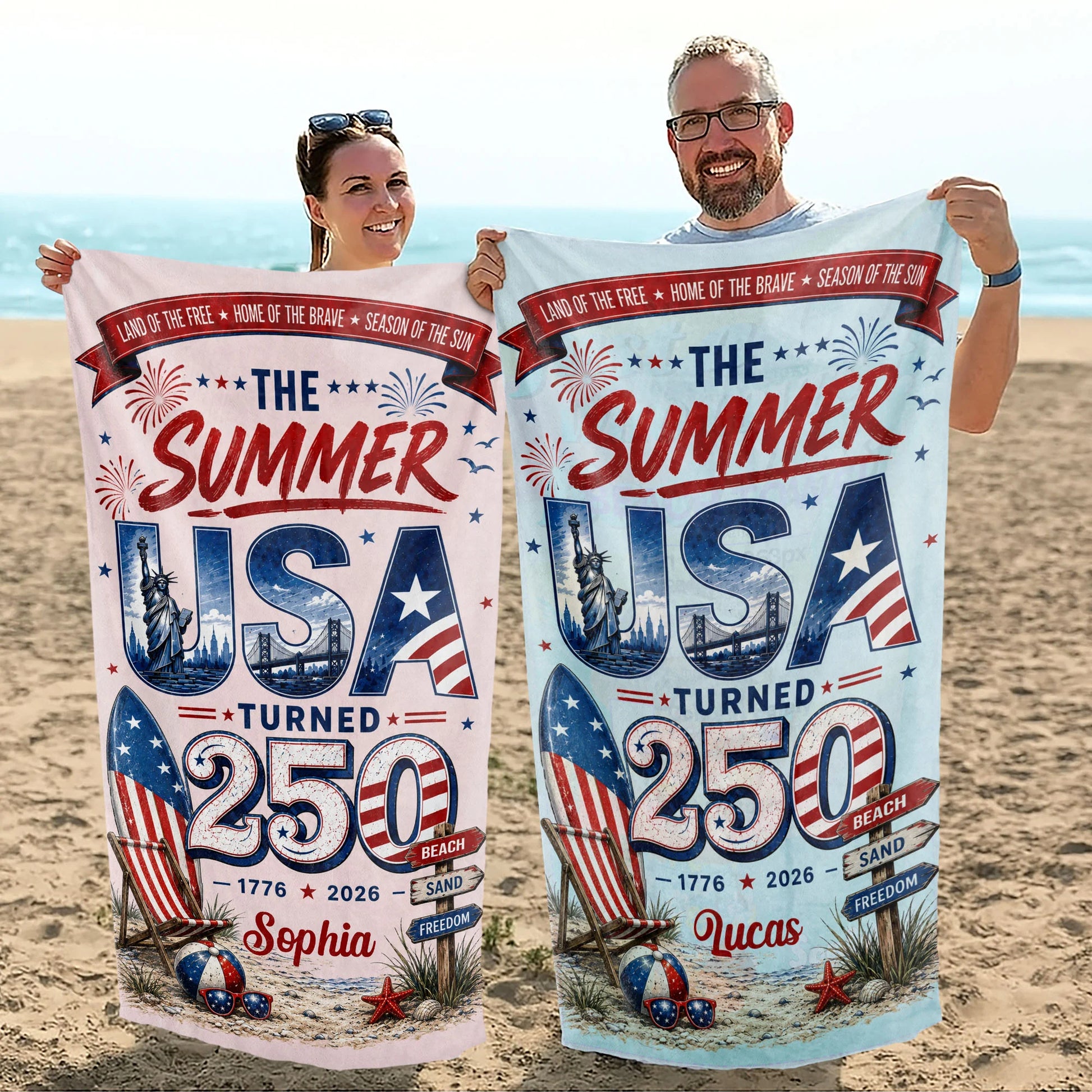 Personalized Beach Towel personalization view for Family