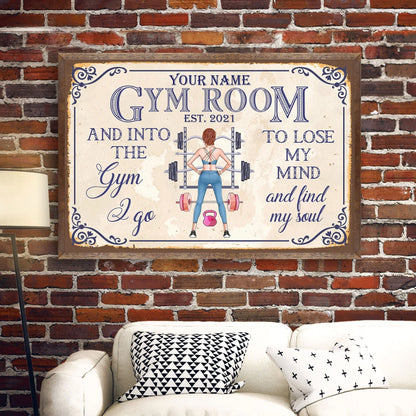 Custom Gym Room Canvas / Poster  - Personalized Wall Art Gift for Fitness Lovers