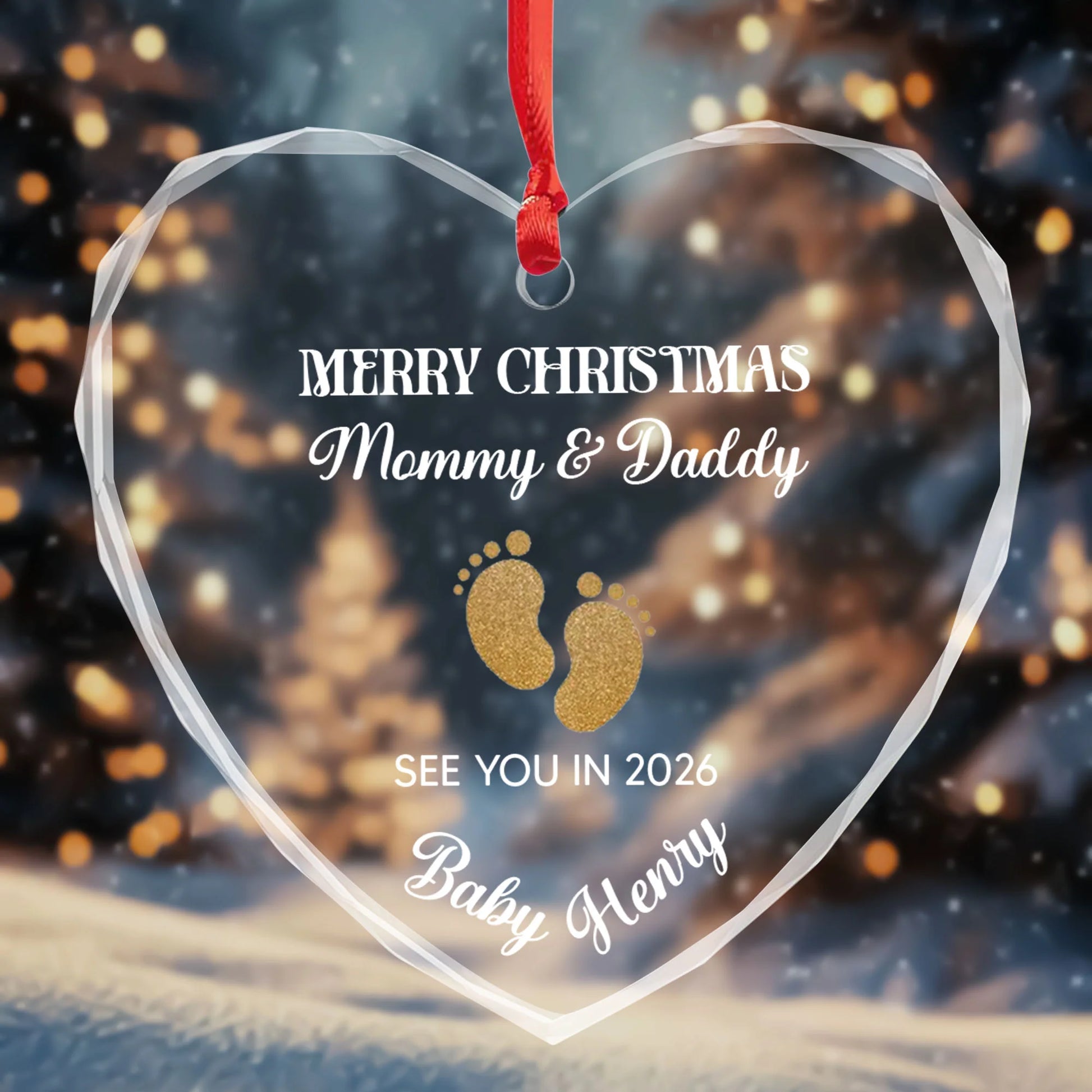 Merry Christmas Mommy And Daddy Baby Footprints