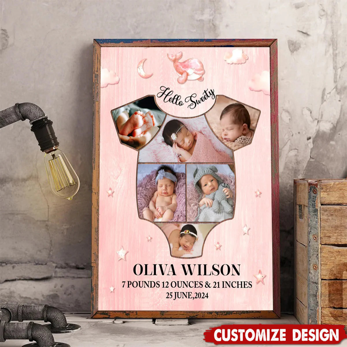 Custom Baby Collage Photo Canvas for Mom with personalized design details for meaningful gifting