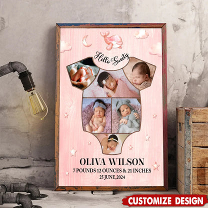 Custom Baby Collage Photo Canvas for Mom with personalized design details for meaningful gifting