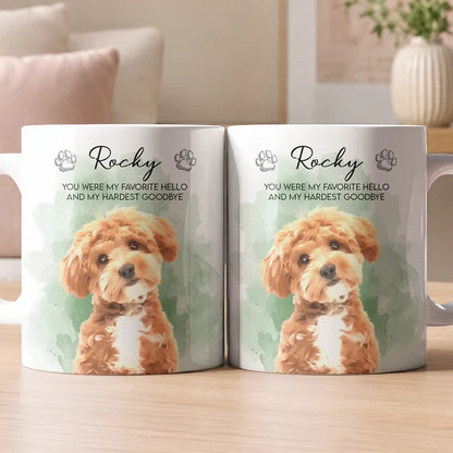 Until We Meet Again Personalized Watercolor Pet Photo Mug - Custom Pet Memorial Keepsake for Dog Lovers