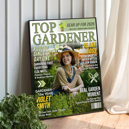 Personalized Gardener Magazine Canvas personalization view for Mom
