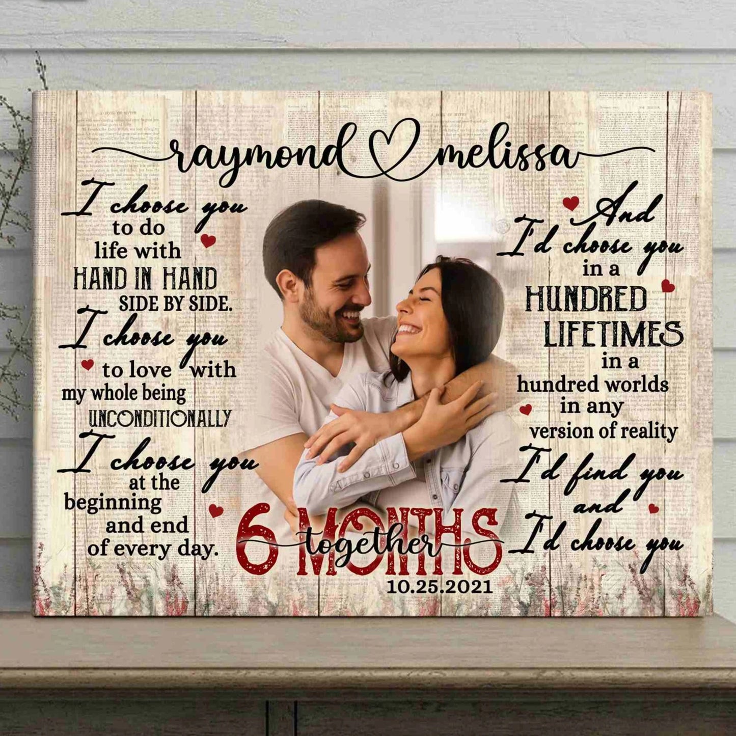 Custom 6 Month Anniversary Gift for Boyfriend with personalized design details for meaningful gifting