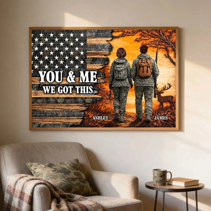 Custom Hunting Couple Canvas personalization view for Wife