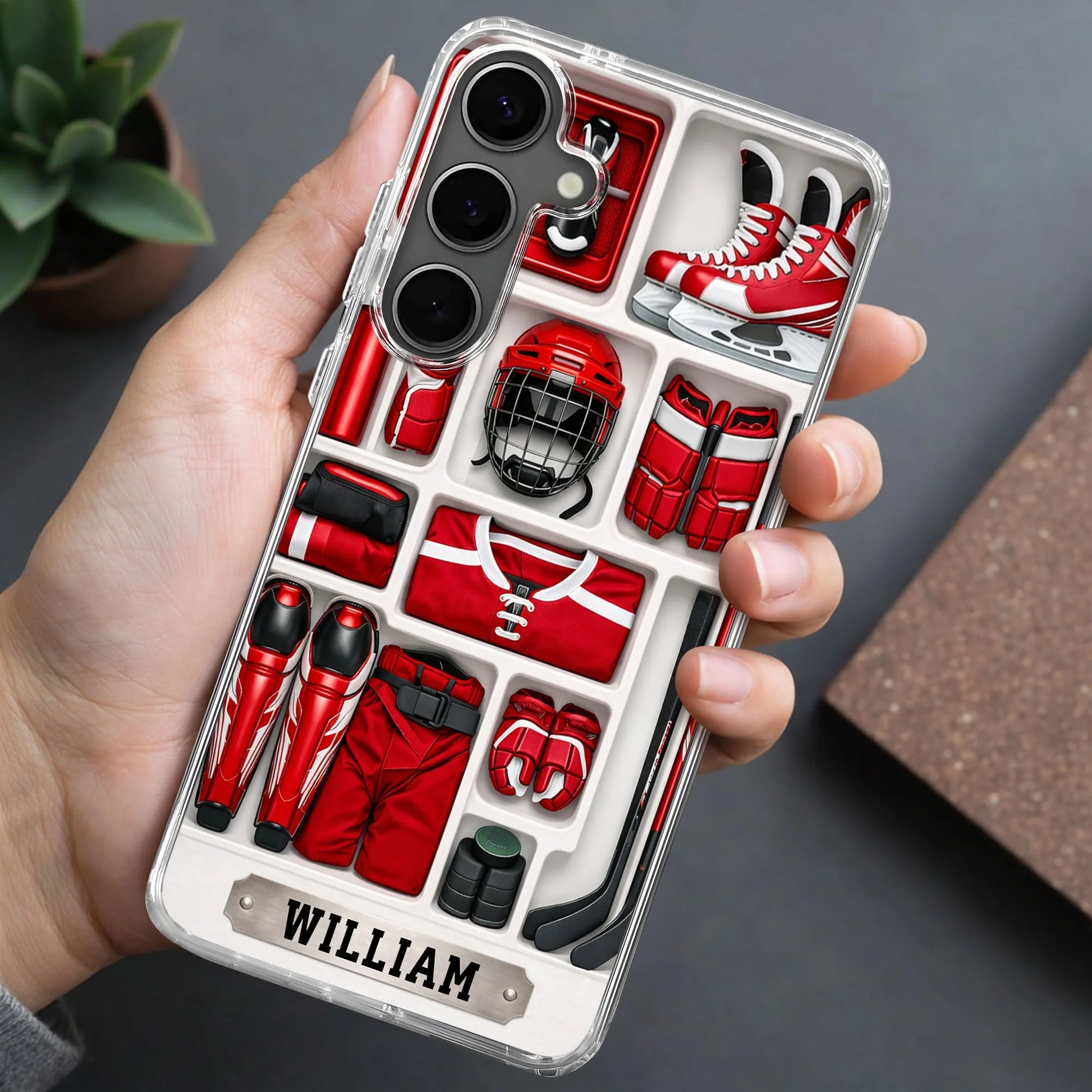 Personalized Hockey Phone Case for Son/Grandson with personalized design details for meaningful gifting image 8