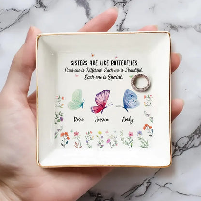 Jewelry Dish material and size view - Personalized Sister Jewelry Dish