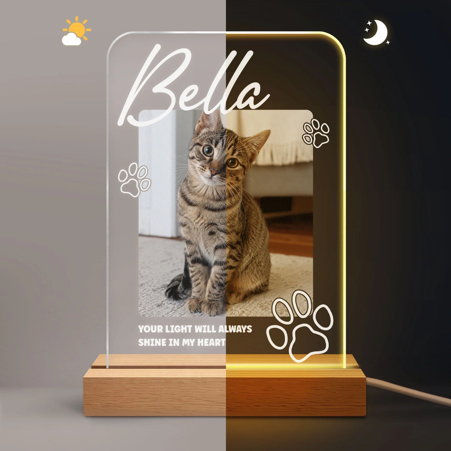 Custom Pet Memorial Led Night Light for Dog Lovers with personalized design details for meaningful gifting image 6