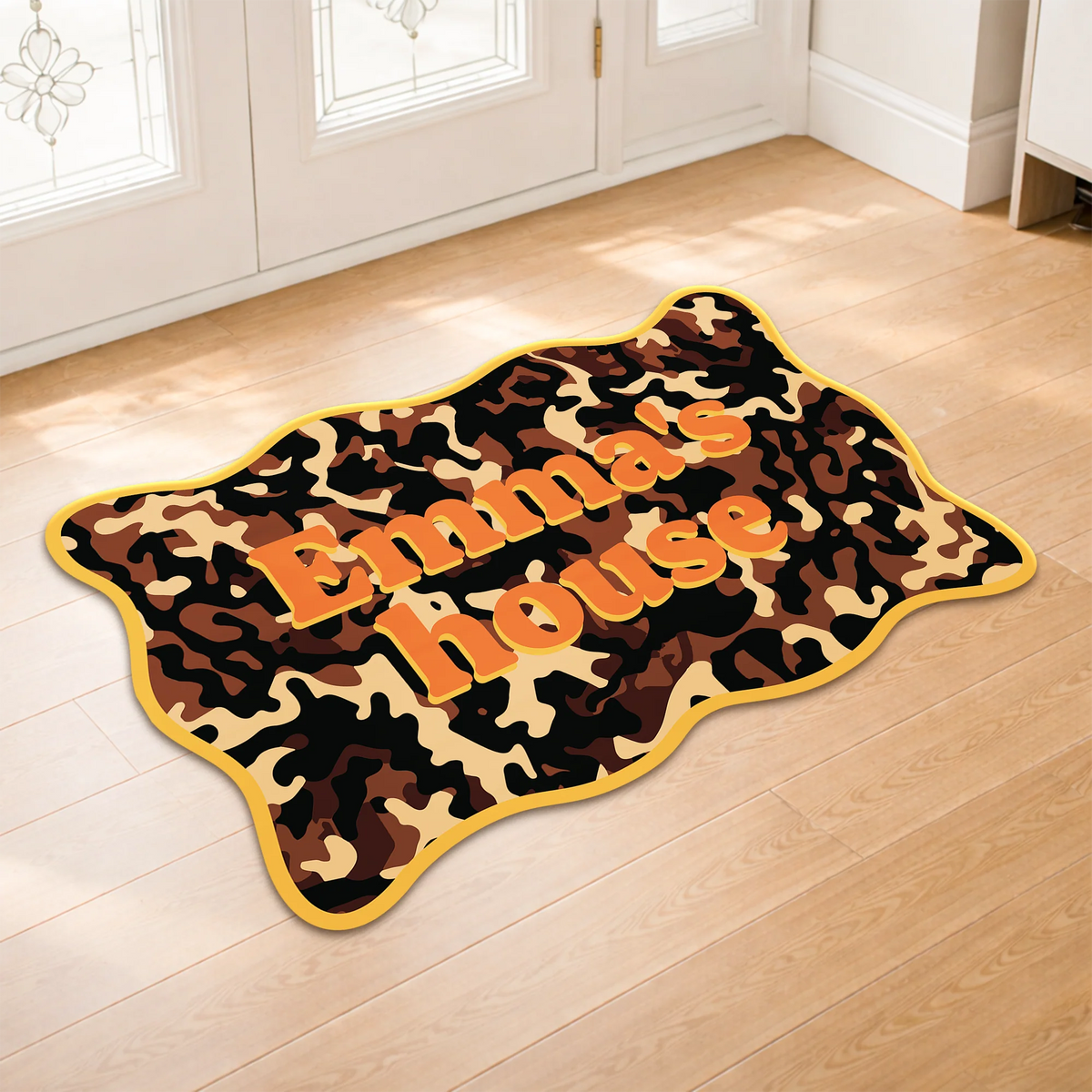 Custom House Name Shaped Doormat - Personalized Gift for Best Friends