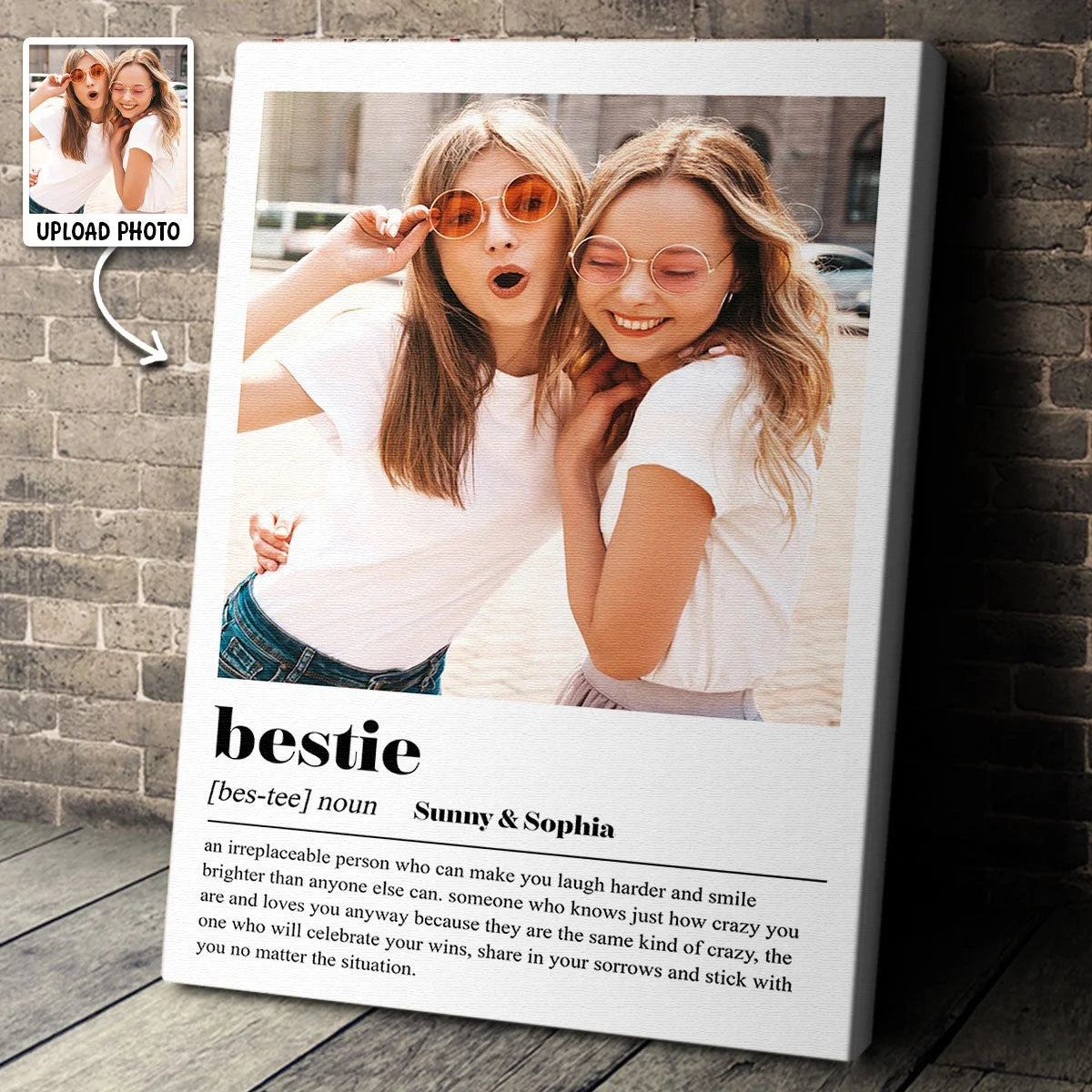 Bestie Definition Personalized Best Friend Canvas / Poster - Custom Photo Gift for Besties