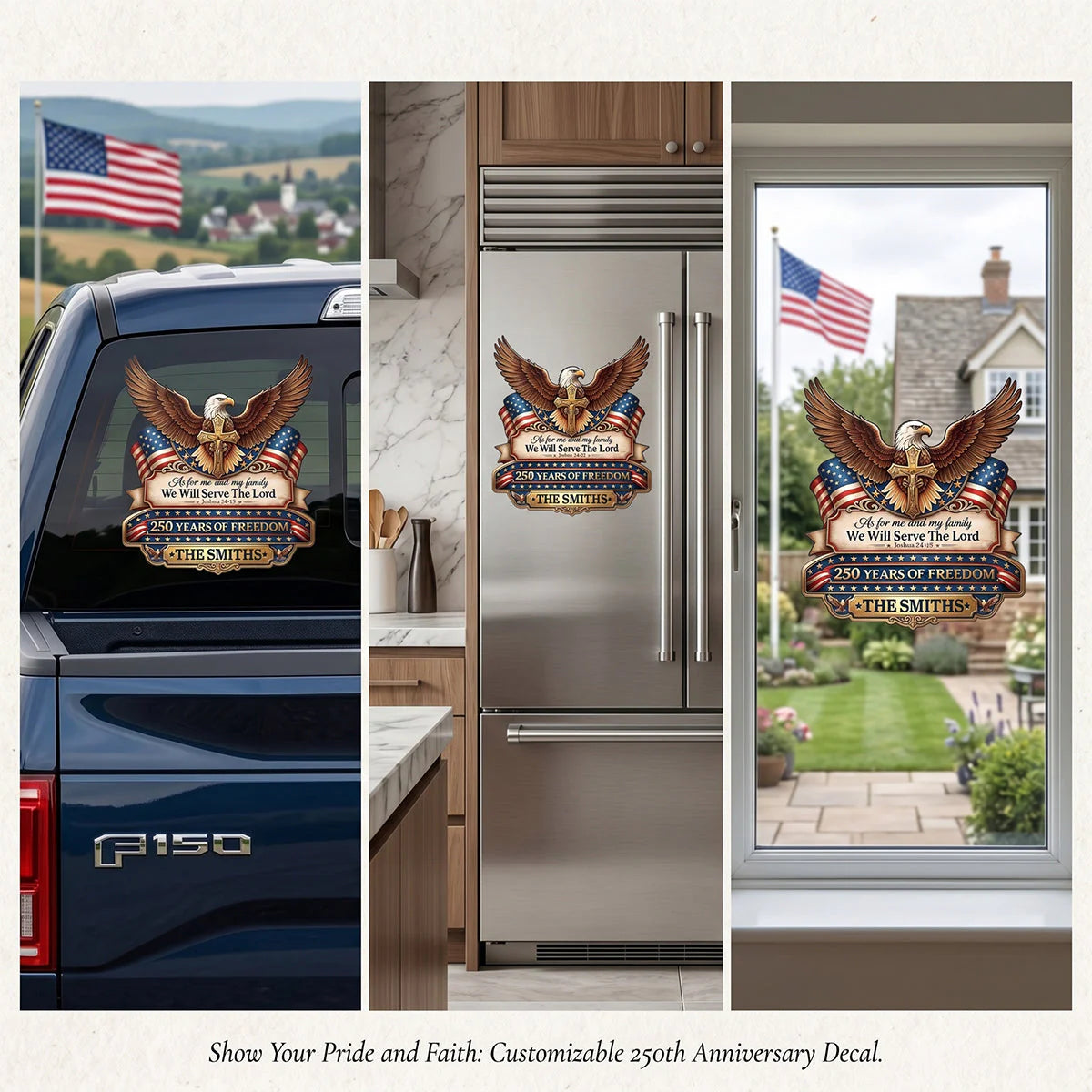 Decal / Sticker material and size view - Personalized Family Decal