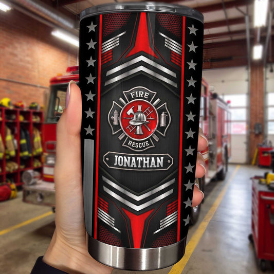 Personalized Firefighter Tumbler for Dad with personalized design details for meaningful gifting