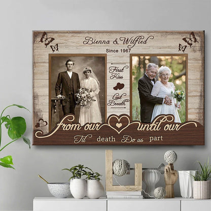 "From First Kiss to Last Breath" Personalized Couple Canvas / Poster - Custom Anniversary Wall Art Gift