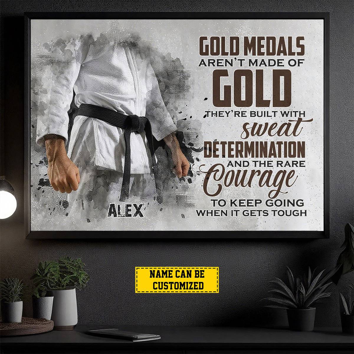Custom Jiu Jitsu Canvas Print for Boyfriend with personalized design details for meaningful gifting
