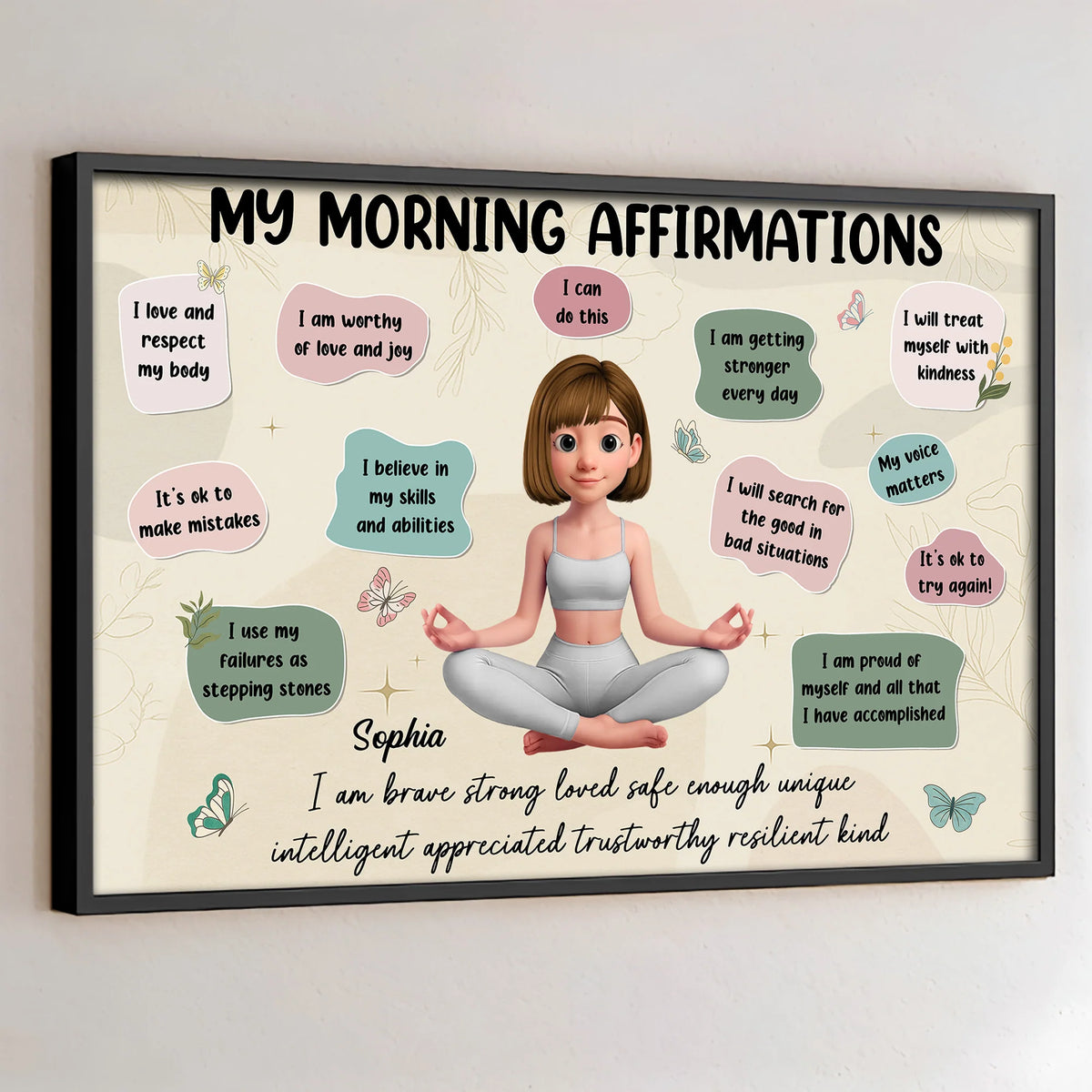 My Morning Affirmations With Young Girl and Yoga Pose