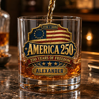 Custom America 250 Personalized Whisky Glass for Dad with personalized design details for meaningful gifting image 8