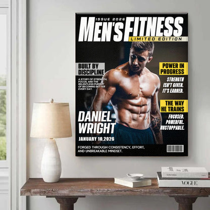 Custom Fitness Magazine Cover Canvas personalization view for Boyfriend