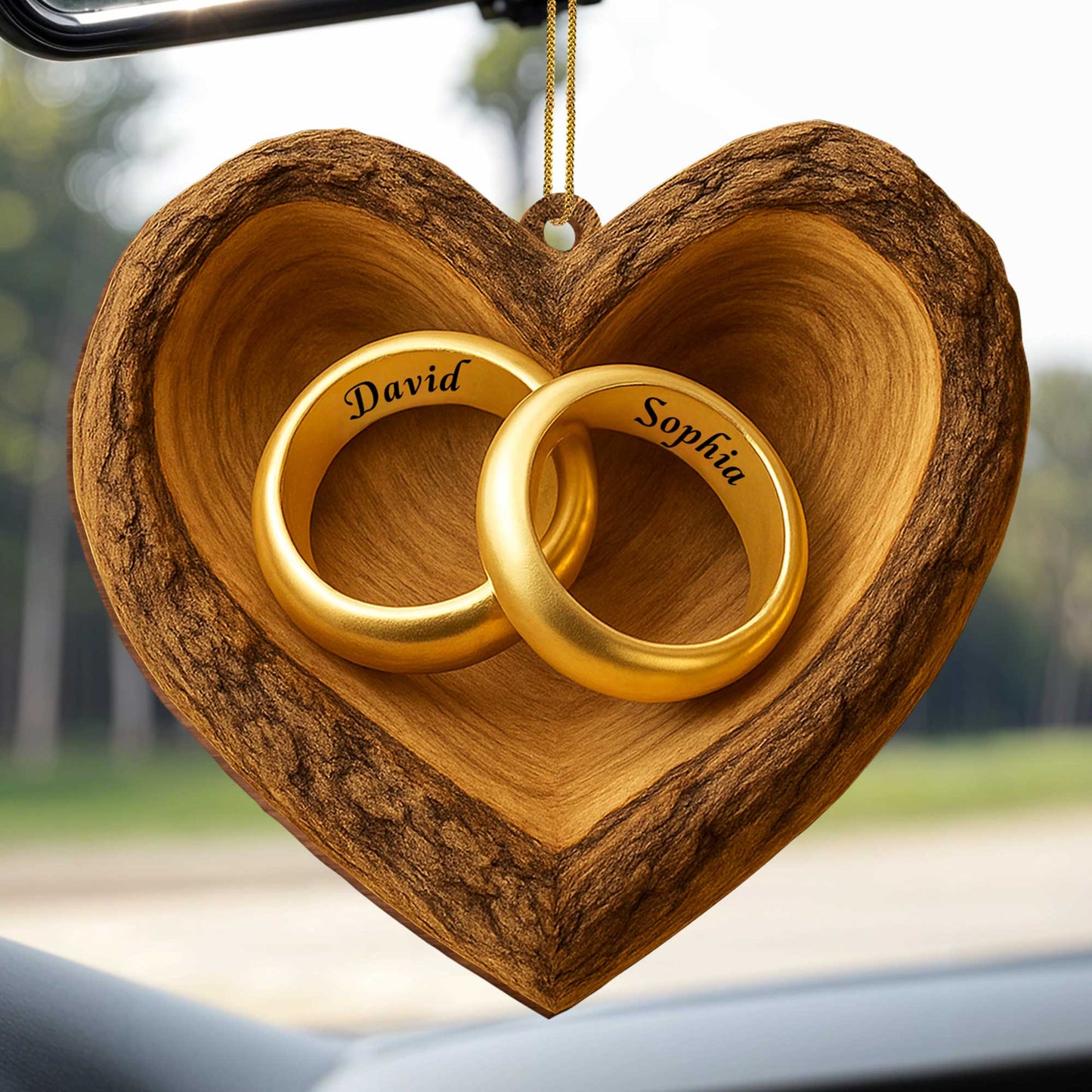 Personalized Anniversary Wood Ornament for Wife with personalized design details for meaningful gifting image 7