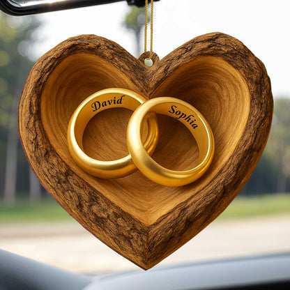 Personalized Anniversary Wood Ornament for Wife with personalized design details for meaningful gifting image 7