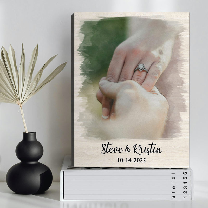 Custom Couple Proposal Photo Canvas / Poster - Personalized Engagement Keepsake Gift for Couples