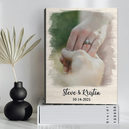 Custom Couple Proposal Photo Canvas / Poster - Personalized Engagement Keepsake Gift for Couples