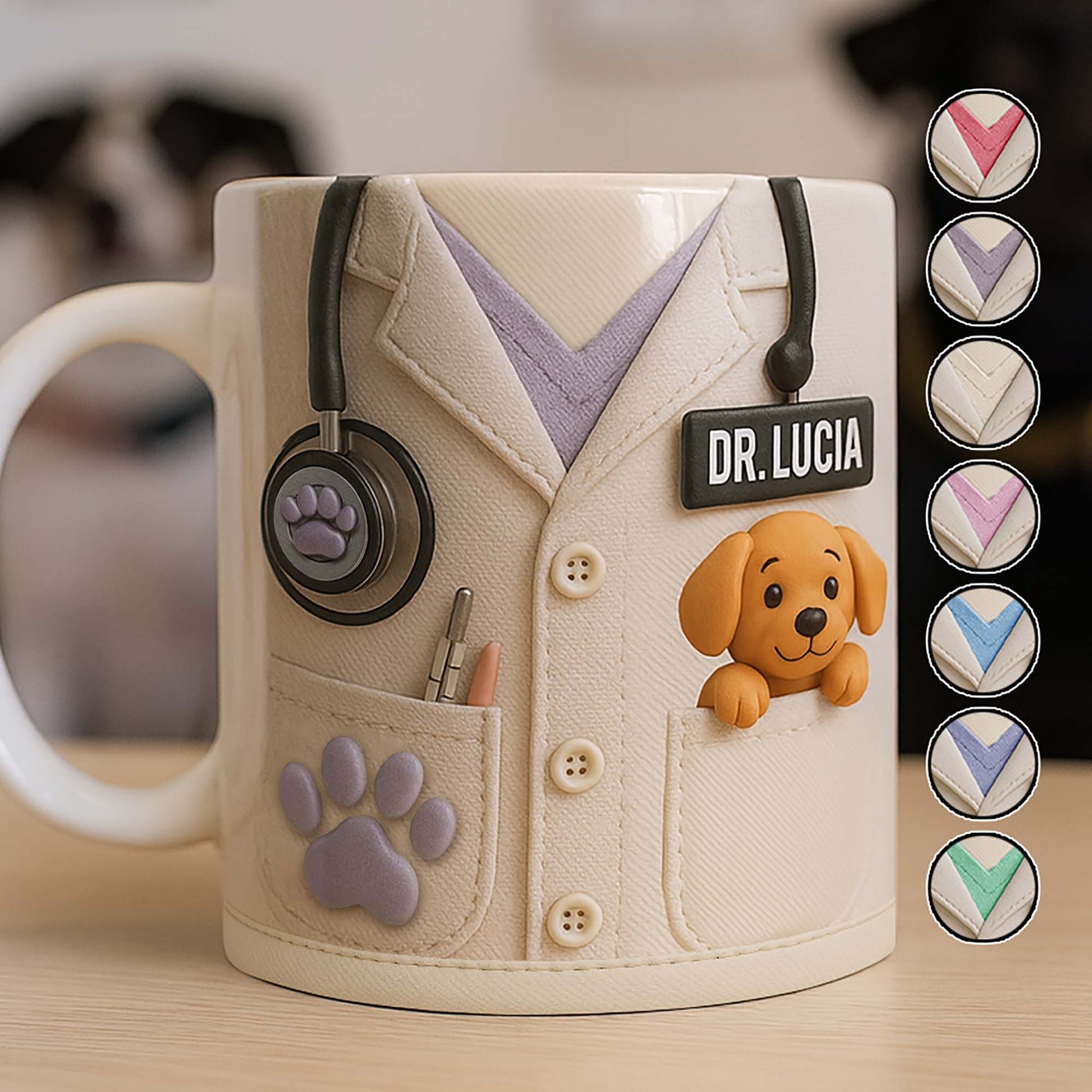 Personalized Vet Lab Coat Coffee Mug - Custom Veterinarian Gift for Dog Lovers and Vet Techs